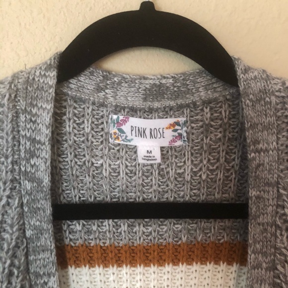 Pink Rose Long Duster Open Front Cardigan - Picture 2 of 9